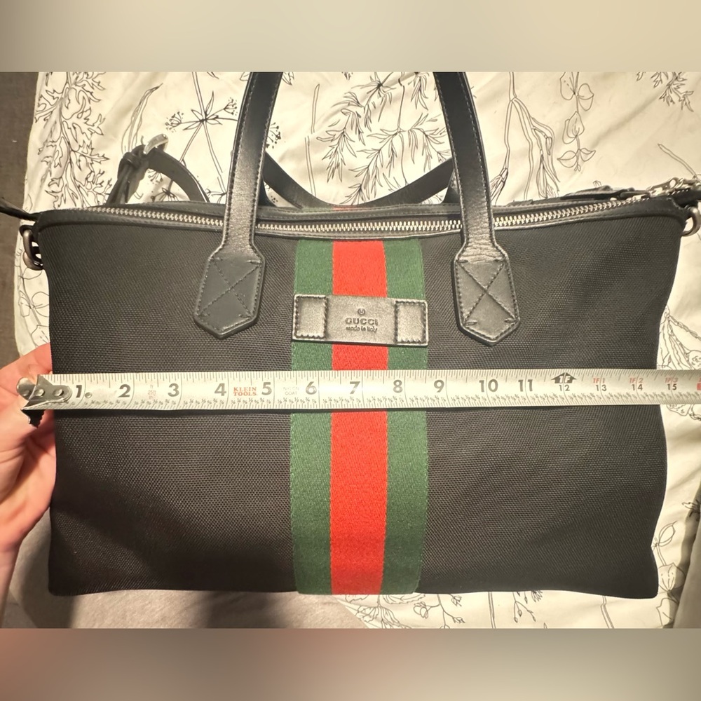 GUCCI  
🔥 Pre-Loved Black Techno Canvas Web Duffle - Picture 14 of 16